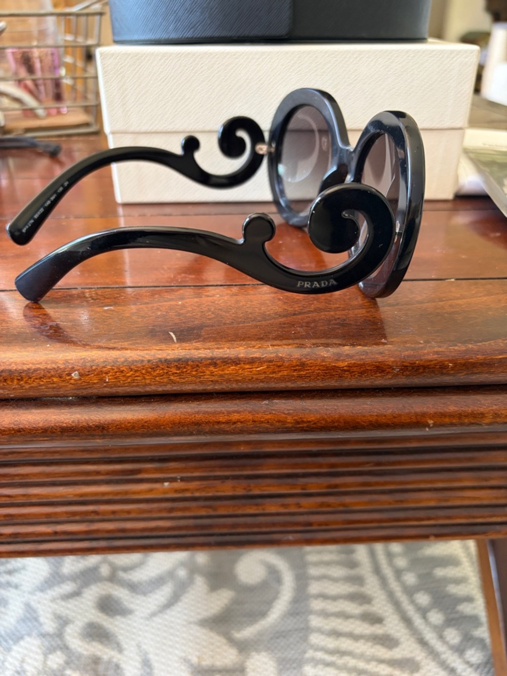 Prada Baroque Haute Sunnies with Box, Case and Accessories-Black - Picture 2 of 4